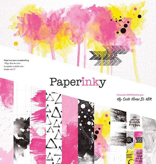 Bloc de 6 papeles para scrapbooking de 30x30 Colección #MilkMedia L -  Paperinky
