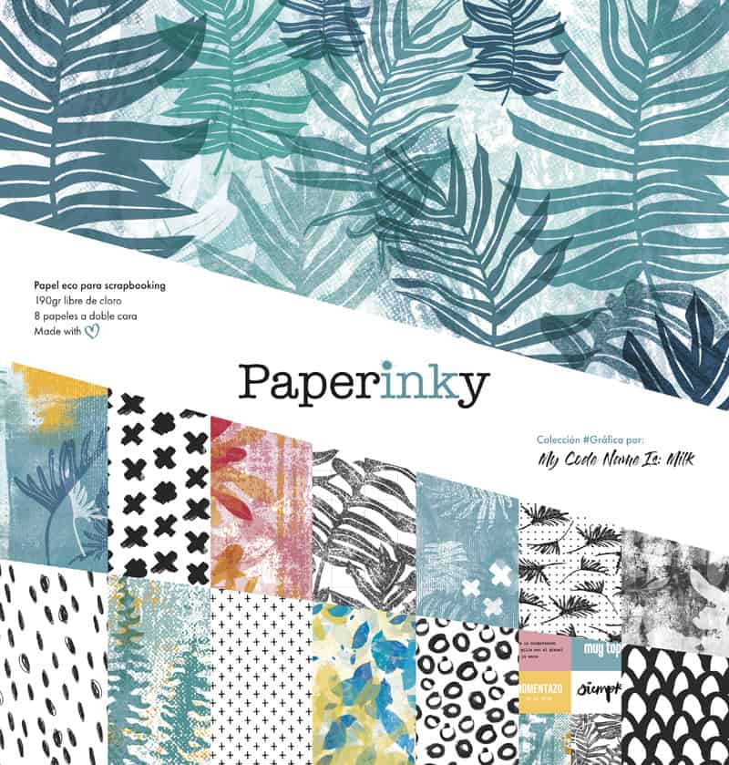 lanzador Dureza Escribe un reporte Bloc de 8 papeles para scrapbooking de 30x30 Colección #Gráfica - Paperinky