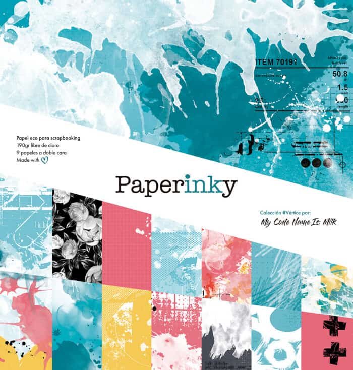 Bloc de 8 papeles para scrapbooking de 30x30 Colección #Vértice