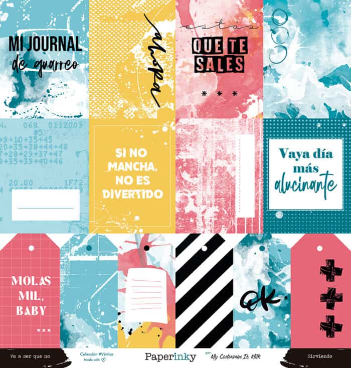Bloc de 8 papeles para scrapbooking de 30x30 Colección #Vértice - Imagen 15